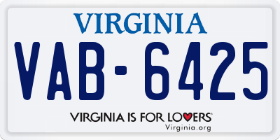 VA license plate VAB6425