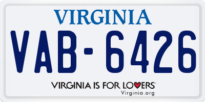 VA license plate VAB6426