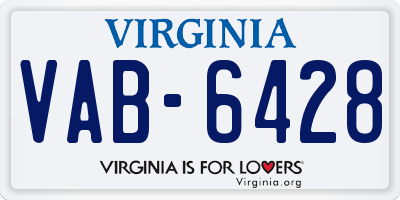 VA license plate VAB6428