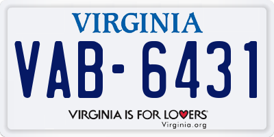 VA license plate VAB6431