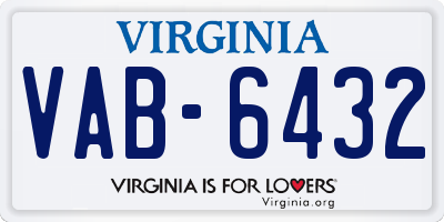 VA license plate VAB6432