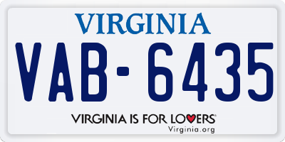 VA license plate VAB6435