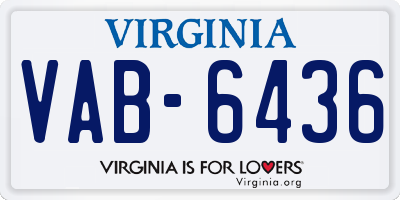 VA license plate VAB6436