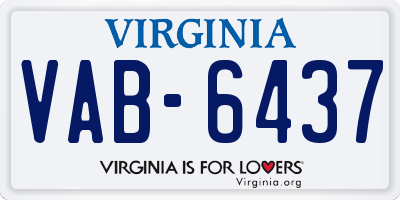 VA license plate VAB6437