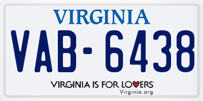 VA license plate VAB6438