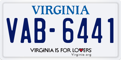 VA license plate VAB6441