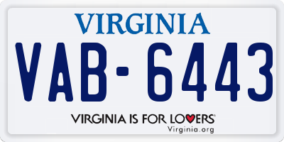 VA license plate VAB6443