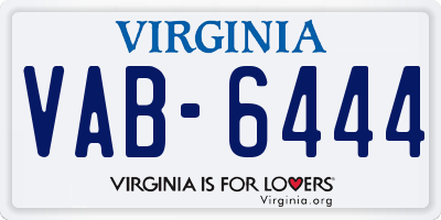 VA license plate VAB6444