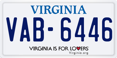 VA license plate VAB6446