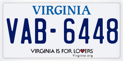 VA license plate VAB6448