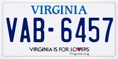 VA license plate VAB6457