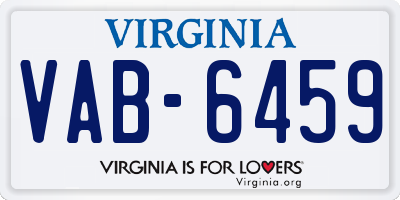 VA license plate VAB6459