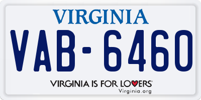 VA license plate VAB6460