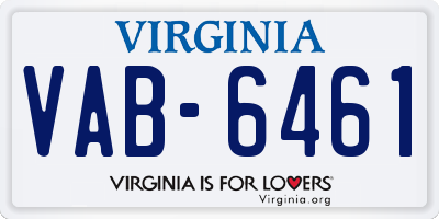 VA license plate VAB6461