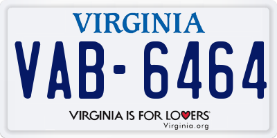 VA license plate VAB6464