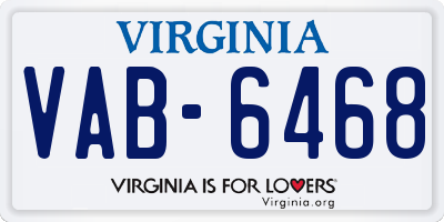 VA license plate VAB6468