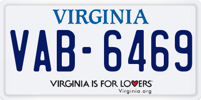 VA license plate VAB6469