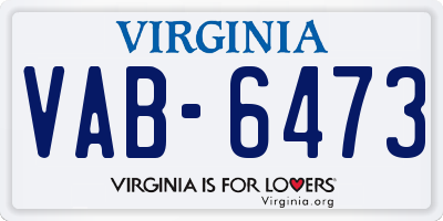 VA license plate VAB6473