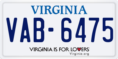 VA license plate VAB6475