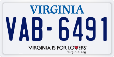 VA license plate VAB6491