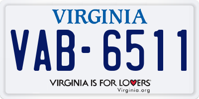 VA license plate VAB6511