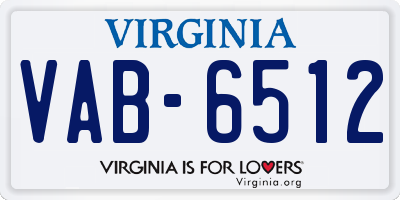 VA license plate VAB6512