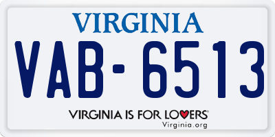 VA license plate VAB6513