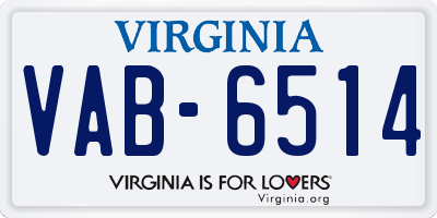 VA license plate VAB6514