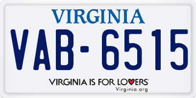 VA license plate VAB6515