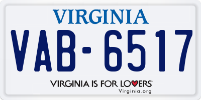 VA license plate VAB6517