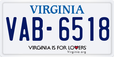 VA license plate VAB6518