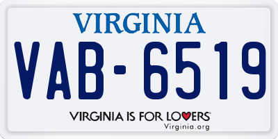 VA license plate VAB6519