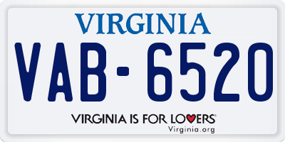 VA license plate VAB6520