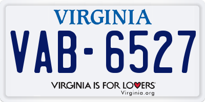 VA license plate VAB6527