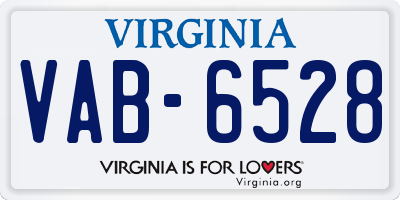 VA license plate VAB6528