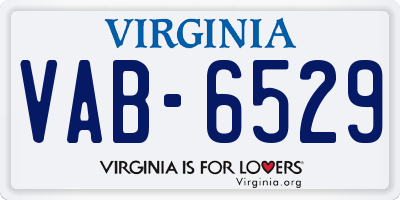 VA license plate VAB6529