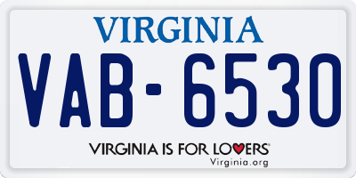 VA license plate VAB6530