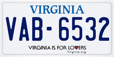 VA license plate VAB6532