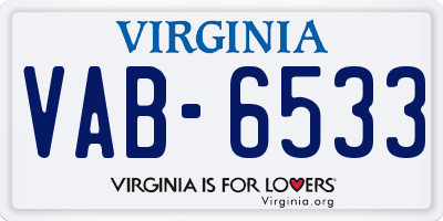 VA license plate VAB6533