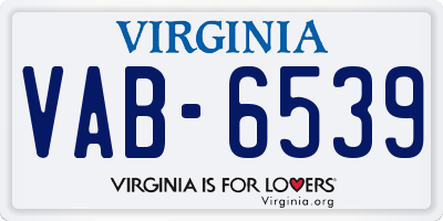 VA license plate VAB6539