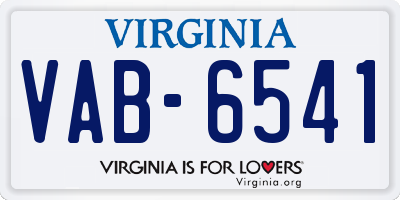 VA license plate VAB6541