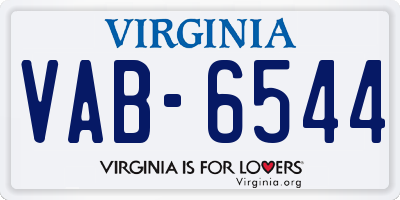 VA license plate VAB6544