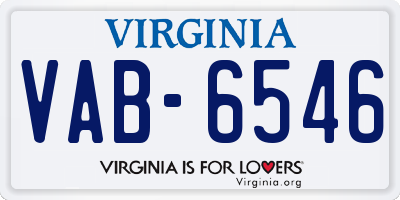 VA license plate VAB6546