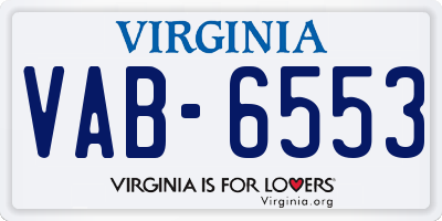 VA license plate VAB6553