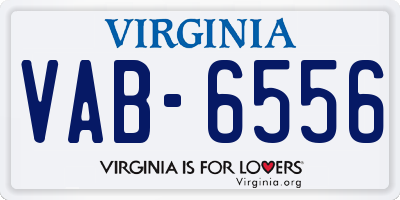 VA license plate VAB6556