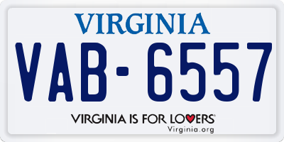 VA license plate VAB6557