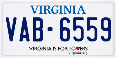 VA license plate VAB6559