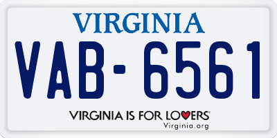 VA license plate VAB6561