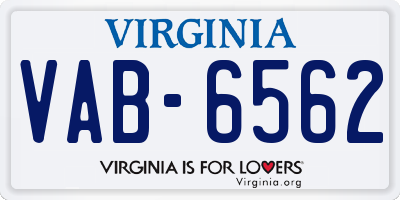 VA license plate VAB6562