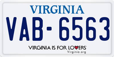 VA license plate VAB6563